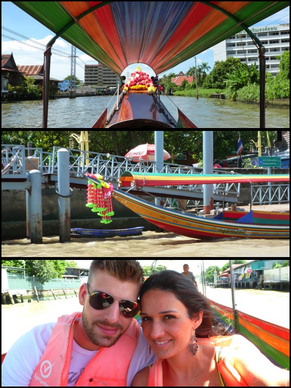 Fomos num passeio pelos canais de Bangkok. We went for a ride in the Canals of Bangkok.