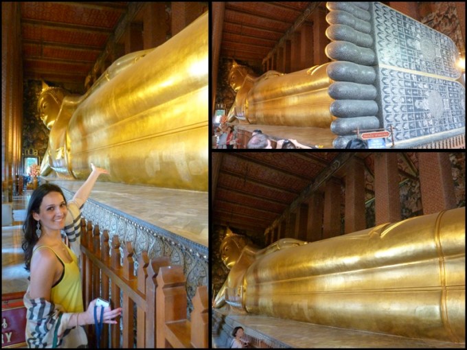 Wat Pho. O Templo do Buda deitado. O maior da Tailândia. Wat Pho. Temple of the Reclining Buddha. The biggest in Thailand
